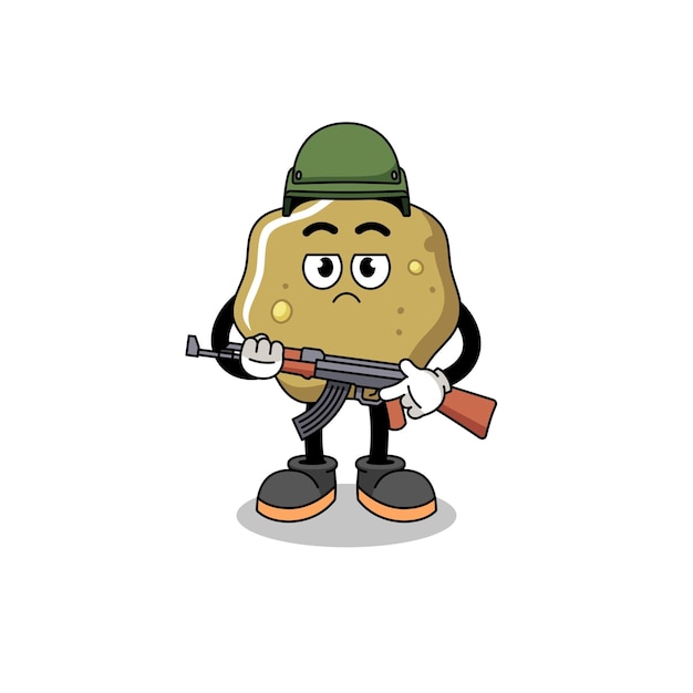 Vector cartoon of loose stools soldier