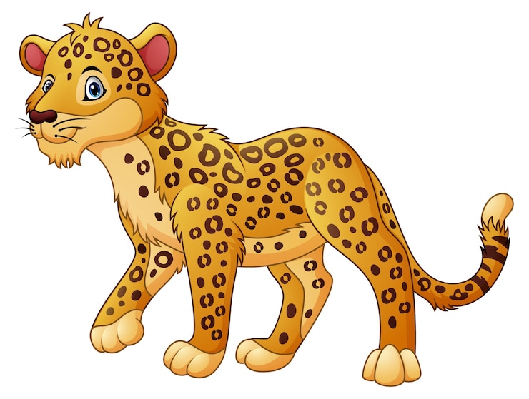 Vector cartoon luipaard wandelen