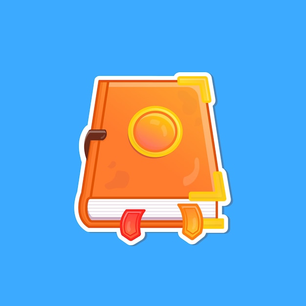 Cartoon magic book in vector illustration. Isolated object vector. Flat cartoon style