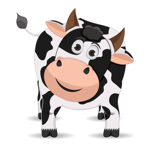 cartoon male cow standing and smile