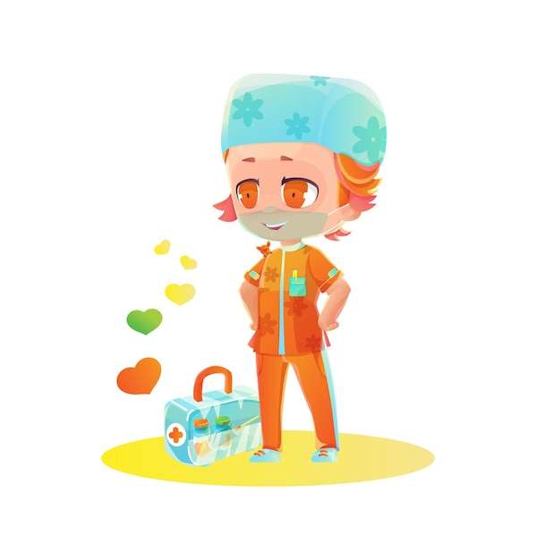 Cartoon male nurse character