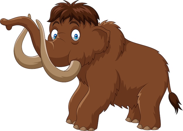 Cartoon mammoth isolated on white background