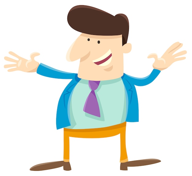 Vector cartoon man or businessman character