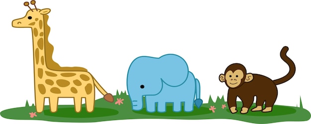 Vector a cartoon of a man and a elephant