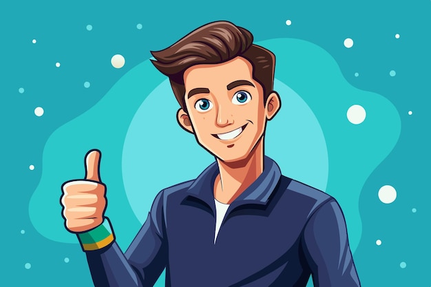 a cartoon of a man giving a thumbs up sign