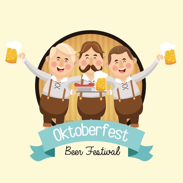 Cartoon man snor bierfeest oktoberfest Duitsland pictogram