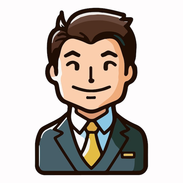 A cartoon of a man wearing a suit and tie.