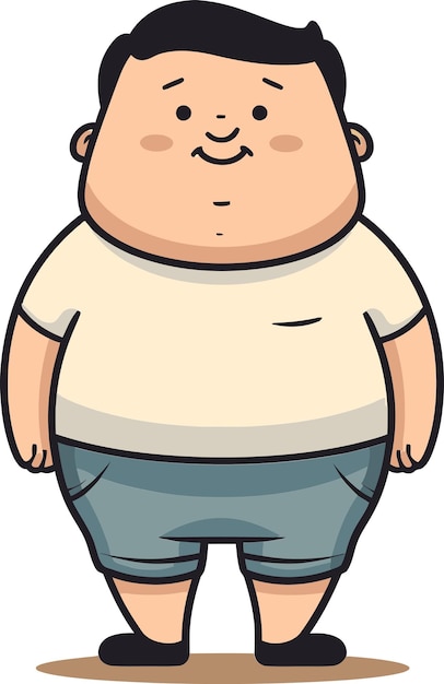 그의 얼굴에 큰 미소와 함께 만화 남자