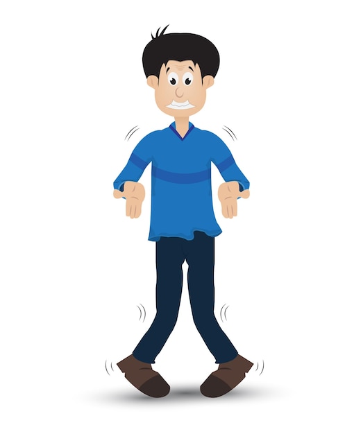 cartoon man with expression isolated