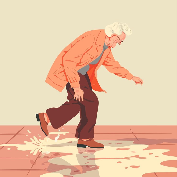 Vector a cartoon of a man with glasses and a backpack on his back is sitting on the floor