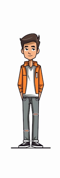 Vector a cartoon man with a hat and a jacket that says'i'm a boy '