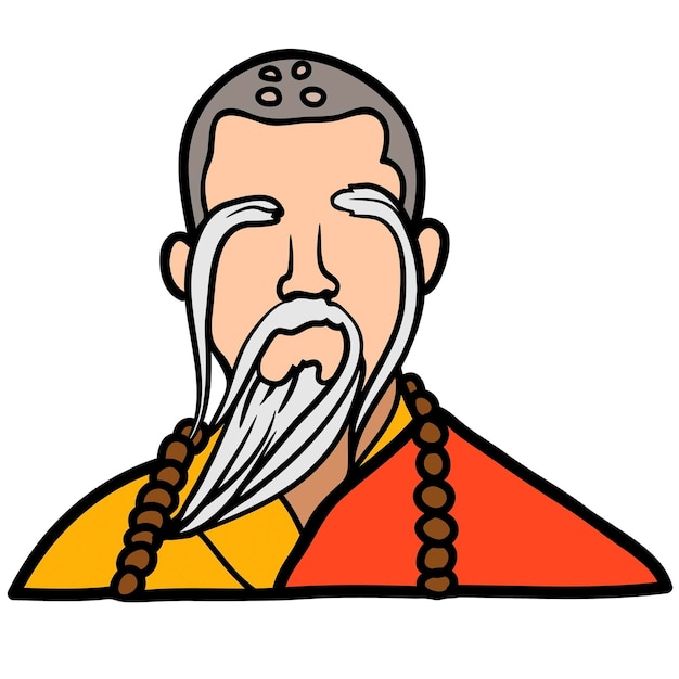 Vector a cartoon of a man with a long beard and a beard