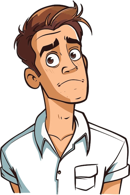 a cartoon man with a sad face and a sign saying  im not a bad one