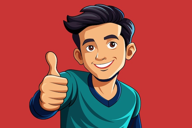 a cartoon man with a thumbs up sign that says  thumbs up