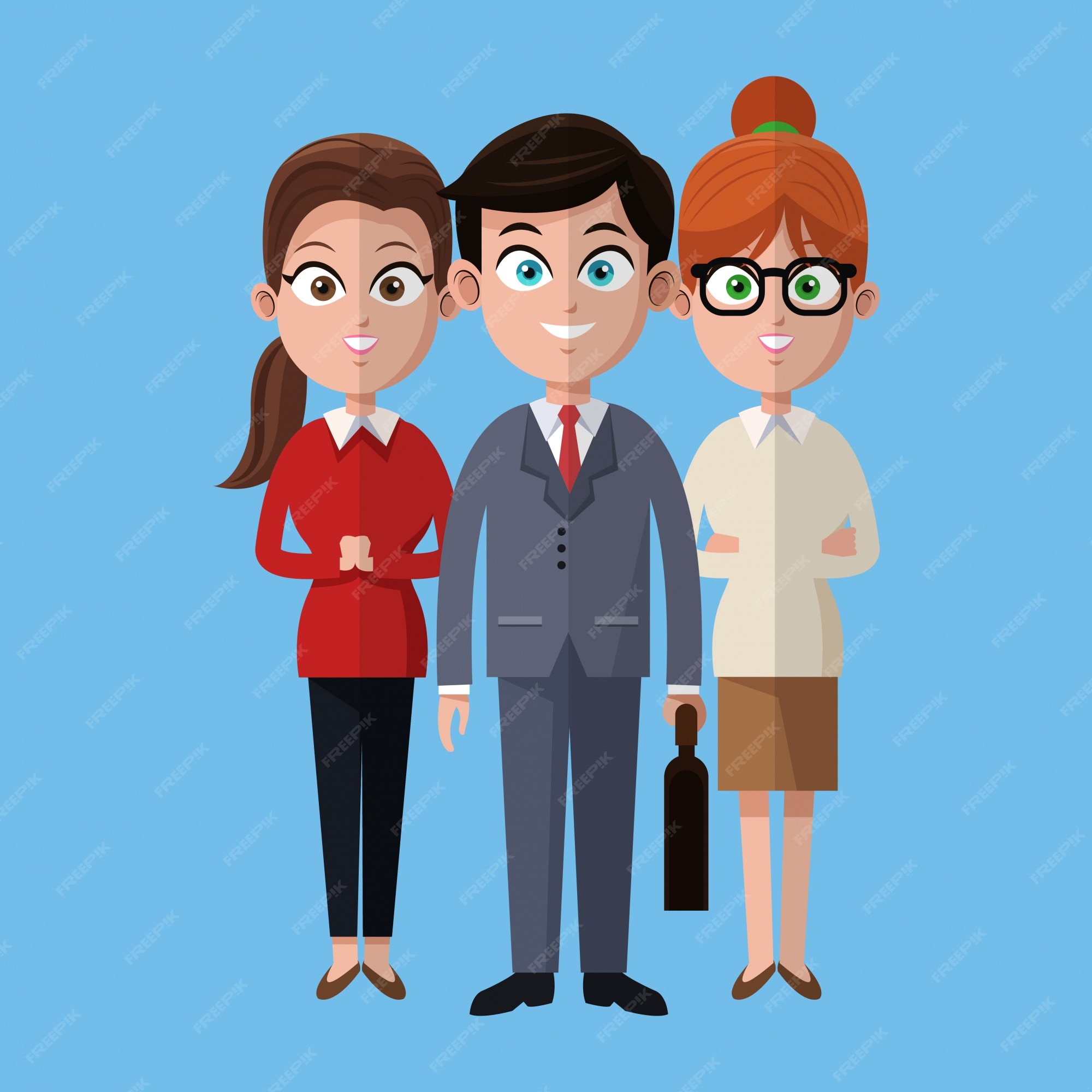 Premium Vector | Cartoon man and women colleagues work business