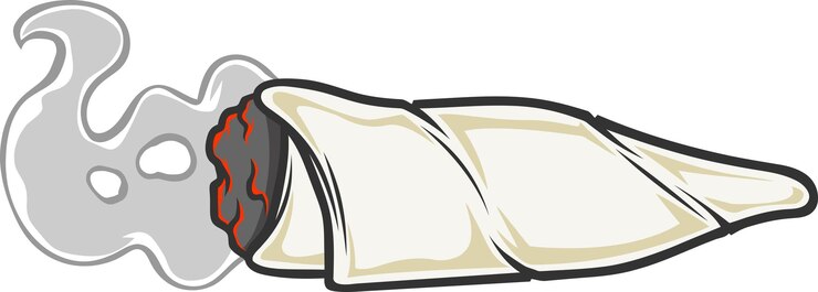 Vector 煙でマリファナ大麻タバコを漫画します。ベクトル手描きイラスト