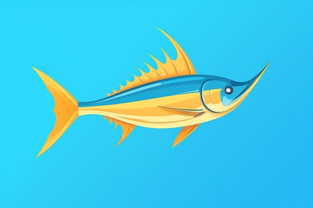 Cartoon Marlin vis blauw