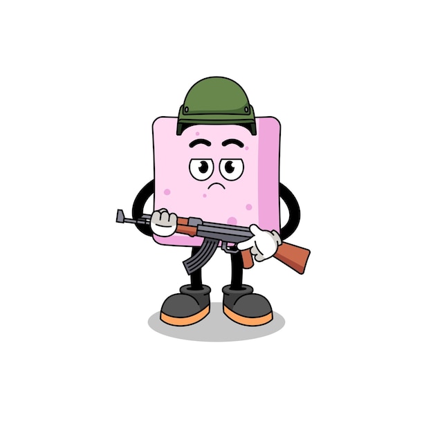 Cartone animato di design del personaggio del soldato marshmallow