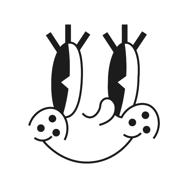 Cartoon mascot character vintage retro faces vector funny smile