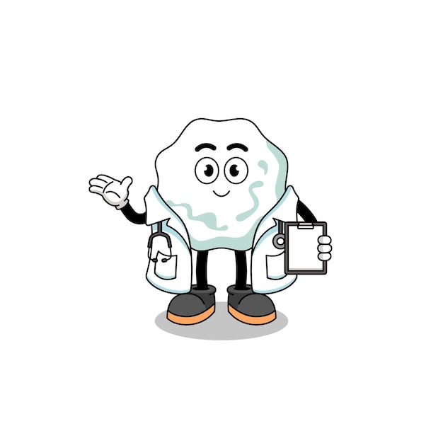 Cartoon mascot of chewing gum doctor