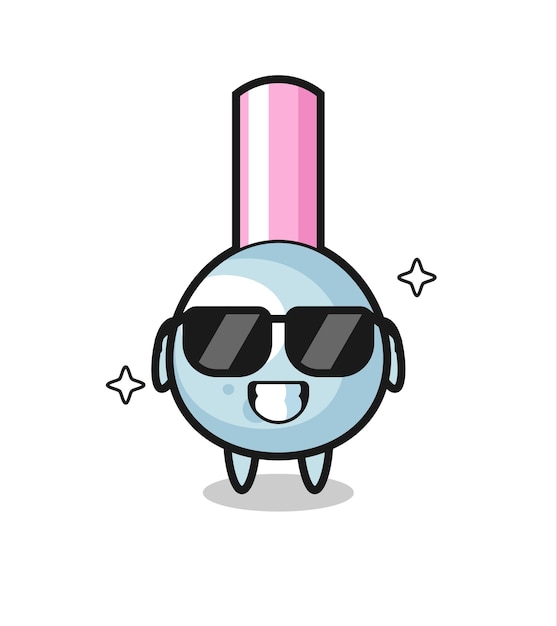 Cartoon mascot of cotton bud with cool gesture