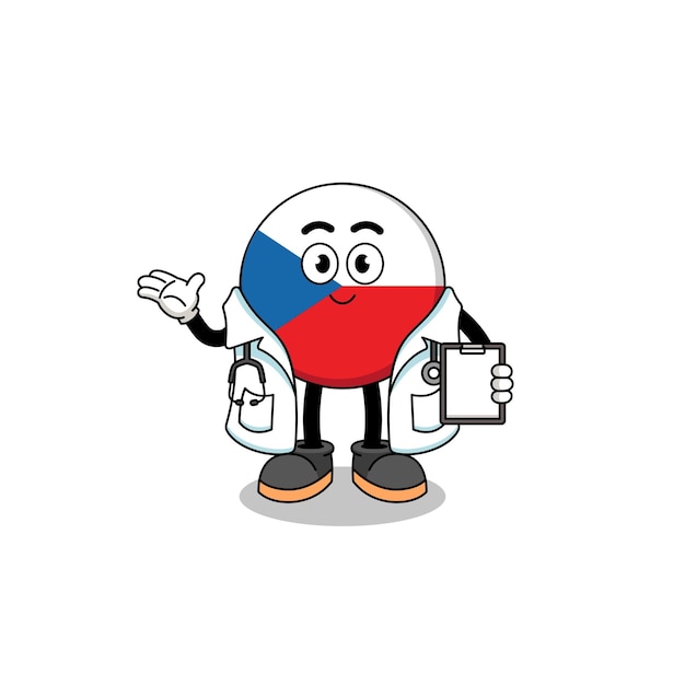 Cartoon mascot of czech republic doctor