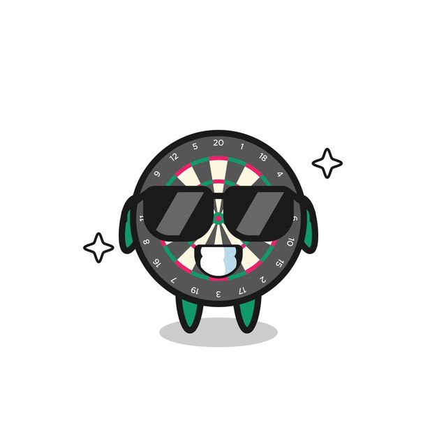 Vector cartoon mascot of dart board with cool gesture