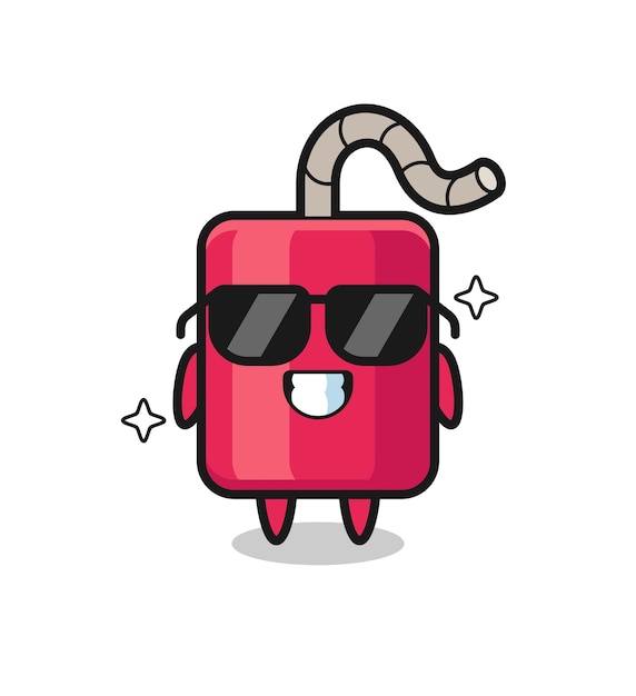 Cartoon mascot of dynamite with cool gesture , cute style design for t shirt, sticker, logo element