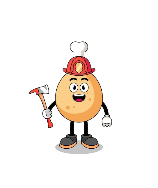 Cartoon mascot of fried chicken firefighter