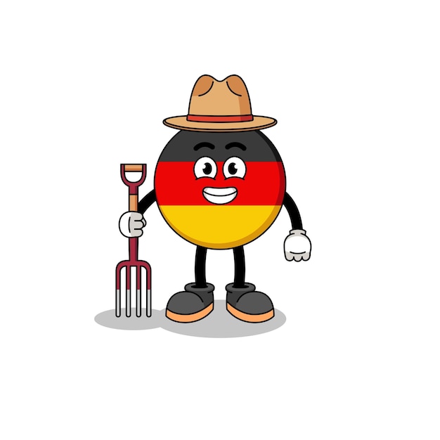 Мультяшный талисман немецкого флага фермер дизайн персонажей