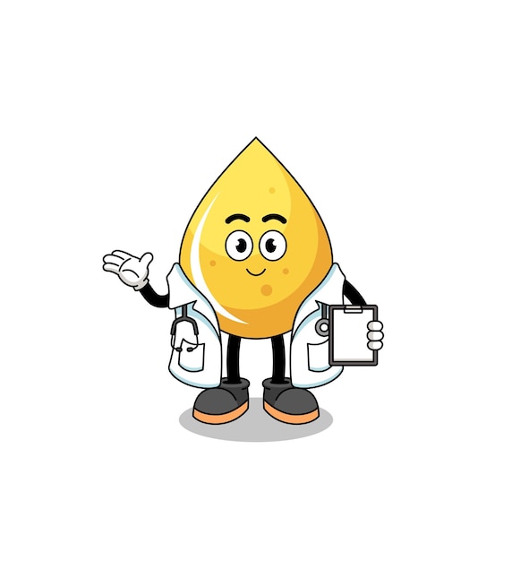 Cartoon mascot of honey drop doctor