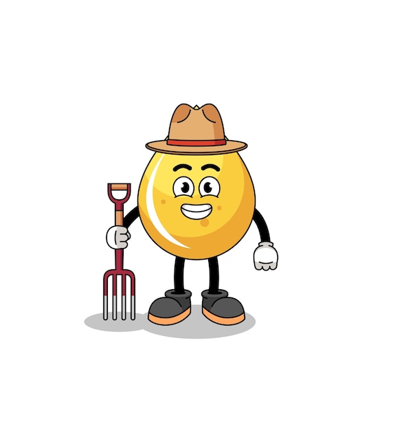 Cartoon mascot of honey drop farmer