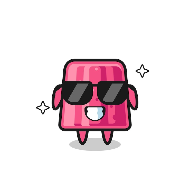 Vector cartoon mascot of jelly with cool gesture cute design
