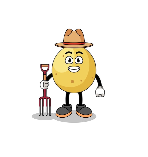 Vector cartoon mascot of langsat farmer