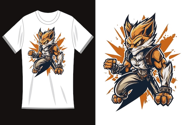 Cartoon mascot logo design illustrations on t shirt template