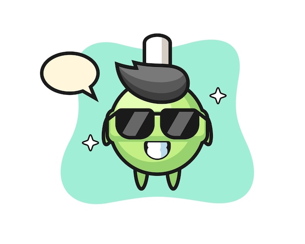 Vector cartoon mascot of lollipop with cool gesture