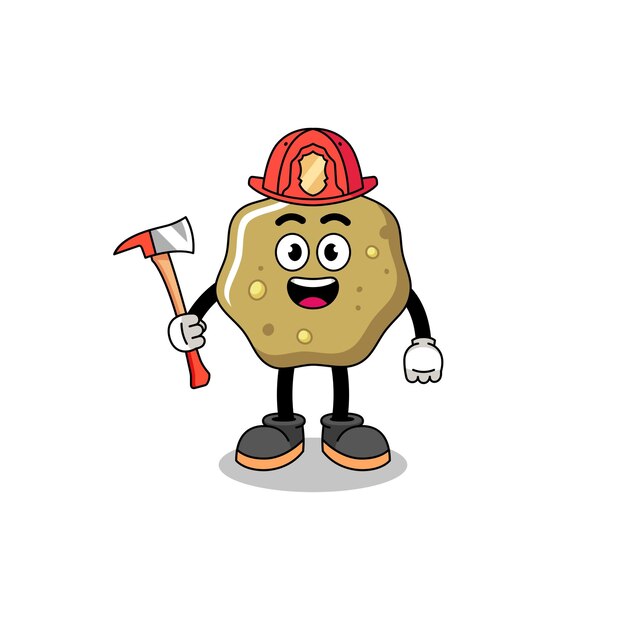 Cartoon mascot of loose stools firefighter