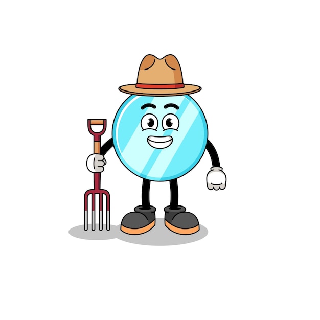 Cartoon mascot of mirror farmer