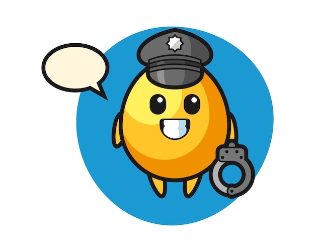 경찰, 귀여운 스타일 디자인으로 황금 알의 만화 마스코트