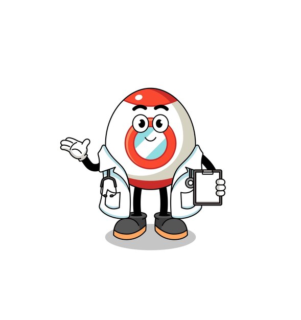 Cartoon mascotte del dottore a razzo