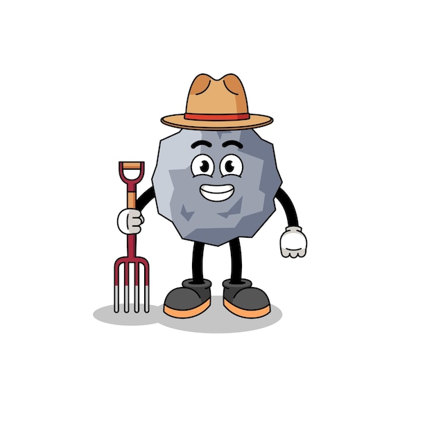 Cartoon mascot of stone farmer