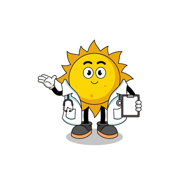 Cartoon mascotte del dottore solare