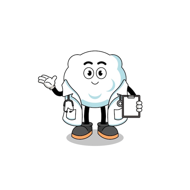 Cartoon mascotte van cloud doctor