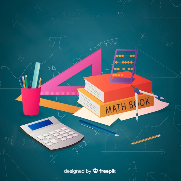 Vector cartoon math concept background