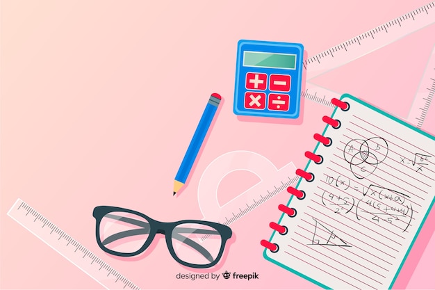 Vector cartoon math concept background