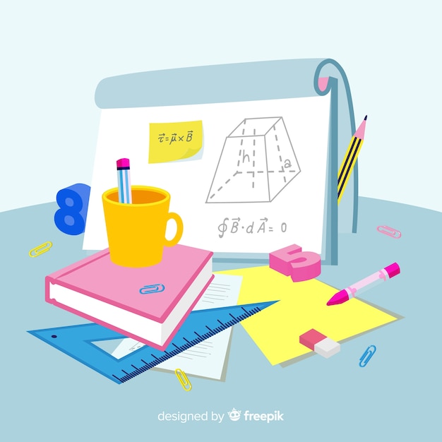 Vector cartoon math concept background