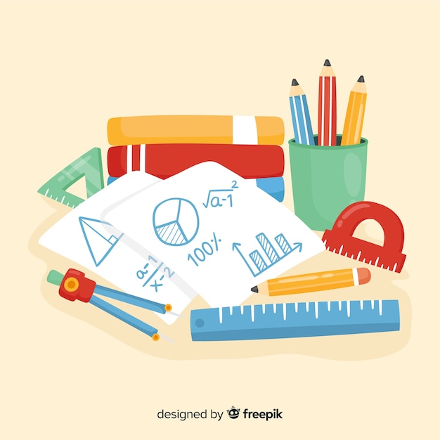 cartoon math concept background