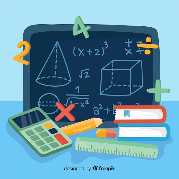 Vector cartoon math concept background