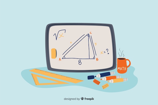 Vector cartoon math concept background