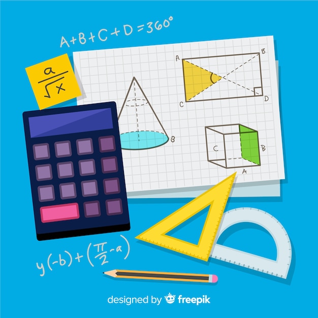 Vector cartoon math elements background